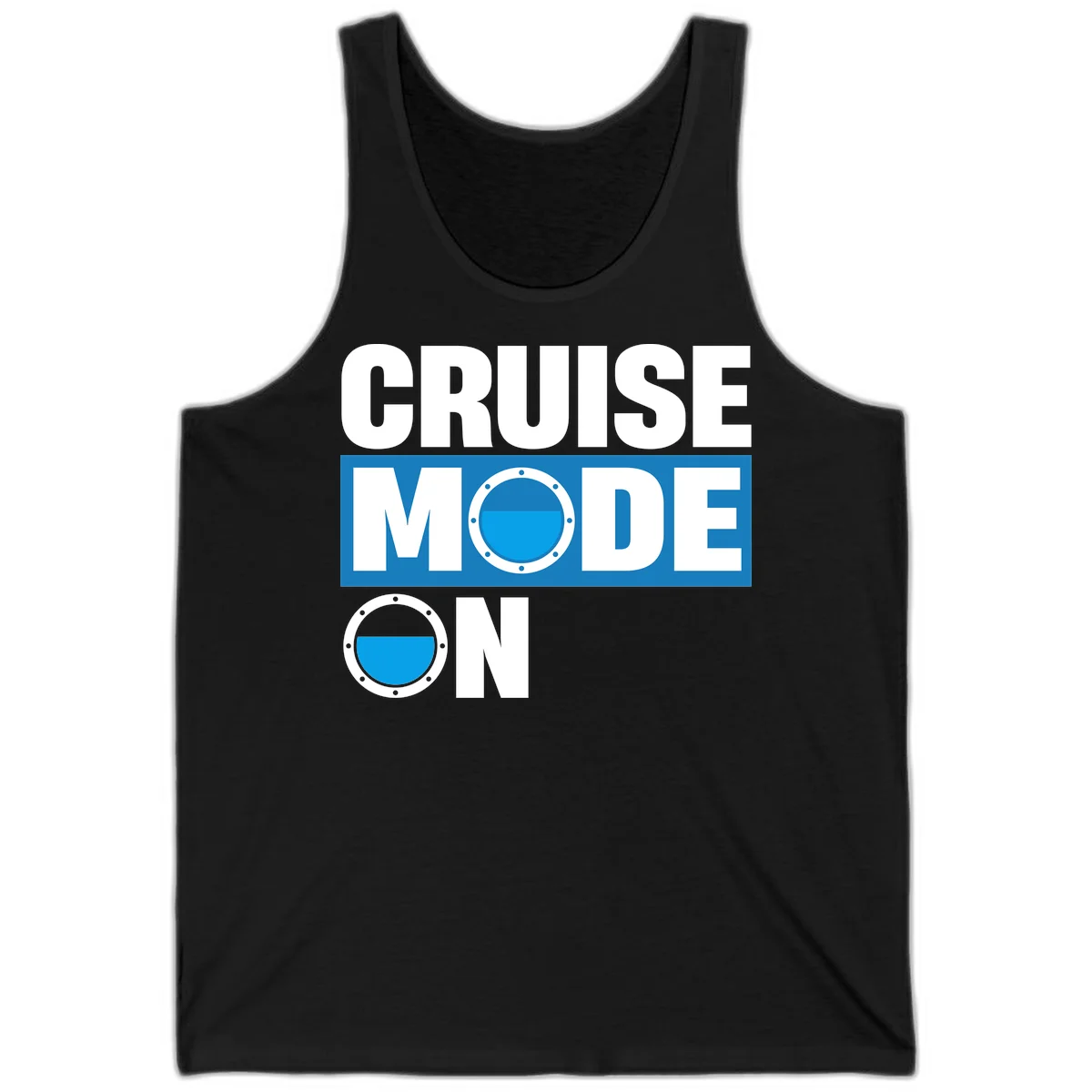 Cruise Mode On Unisex Tank Top in Black