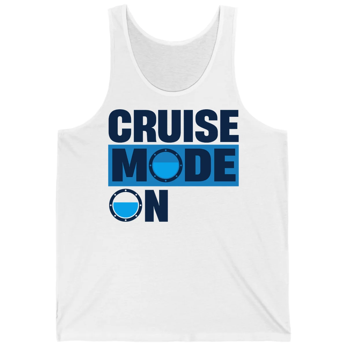 Cruise Mode On Unisex Tank Top in White