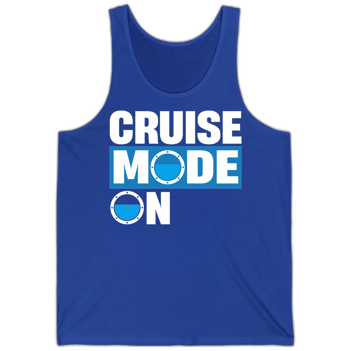 Cruise Mode On Unisex Tank Top in True Royal