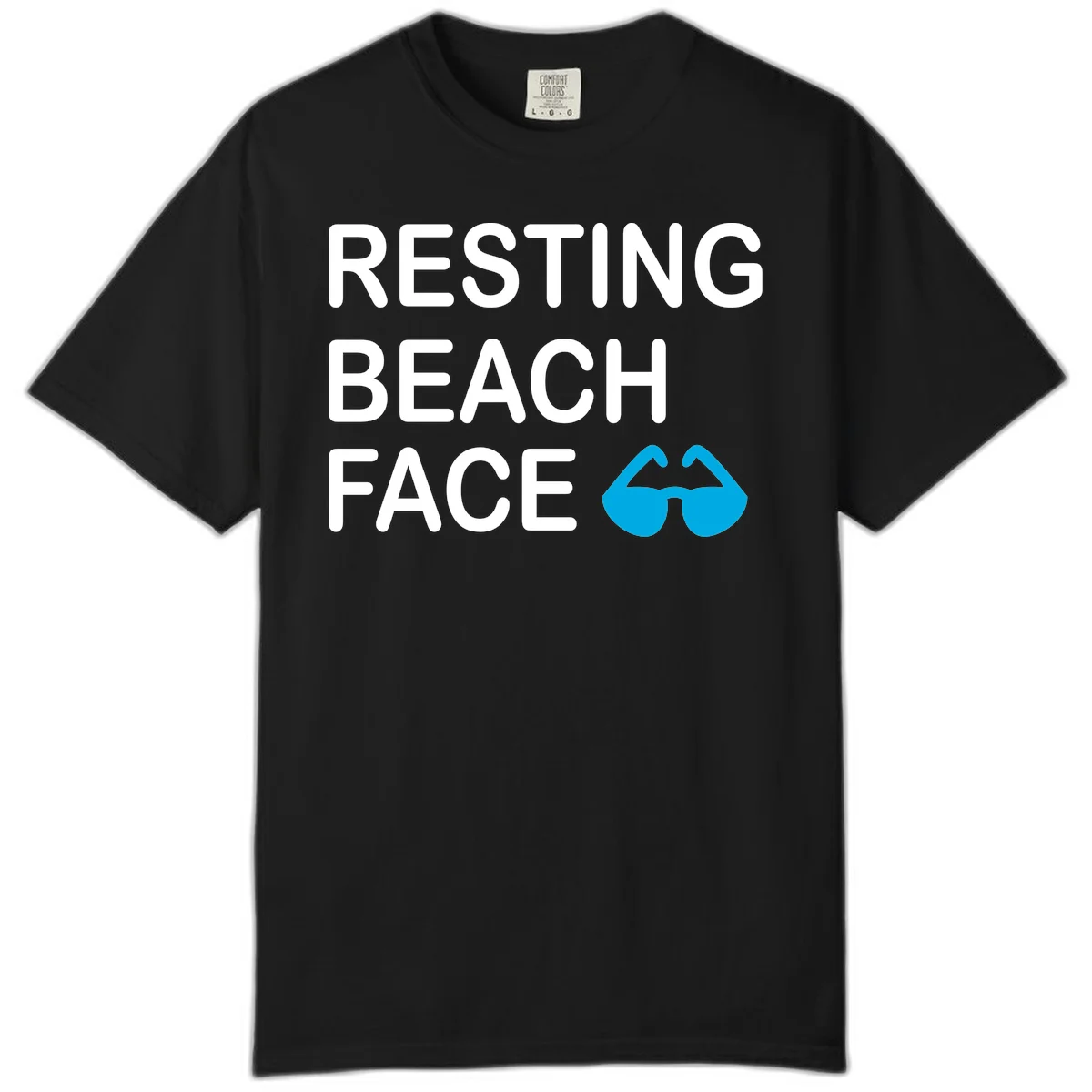 Resting Beach Face Comfort Color T-Shirt in Black