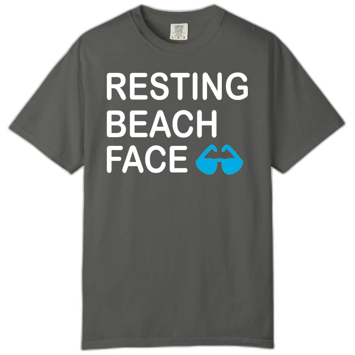Resting Beach Face Comfort Color T-Shirt in Pepper