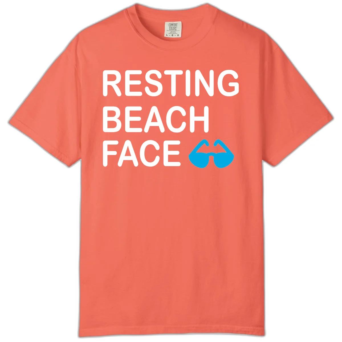 Resting Beach Face Comfort Color T-Shirt in Bright Salmon
