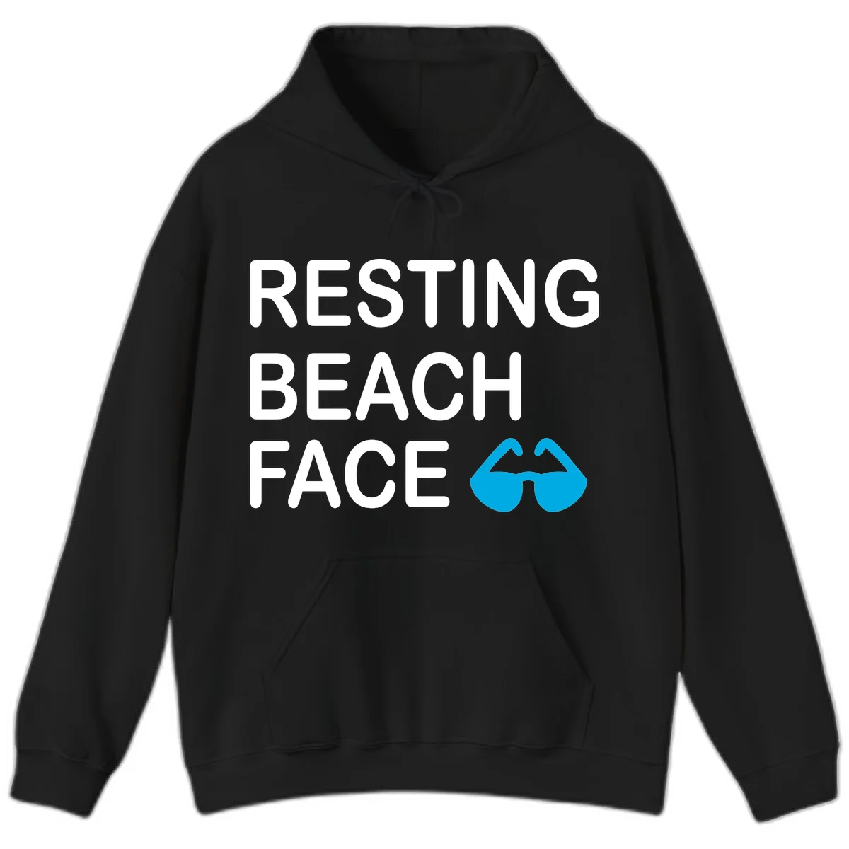 Resting Beach Face Hooded Sweatshirt in Black