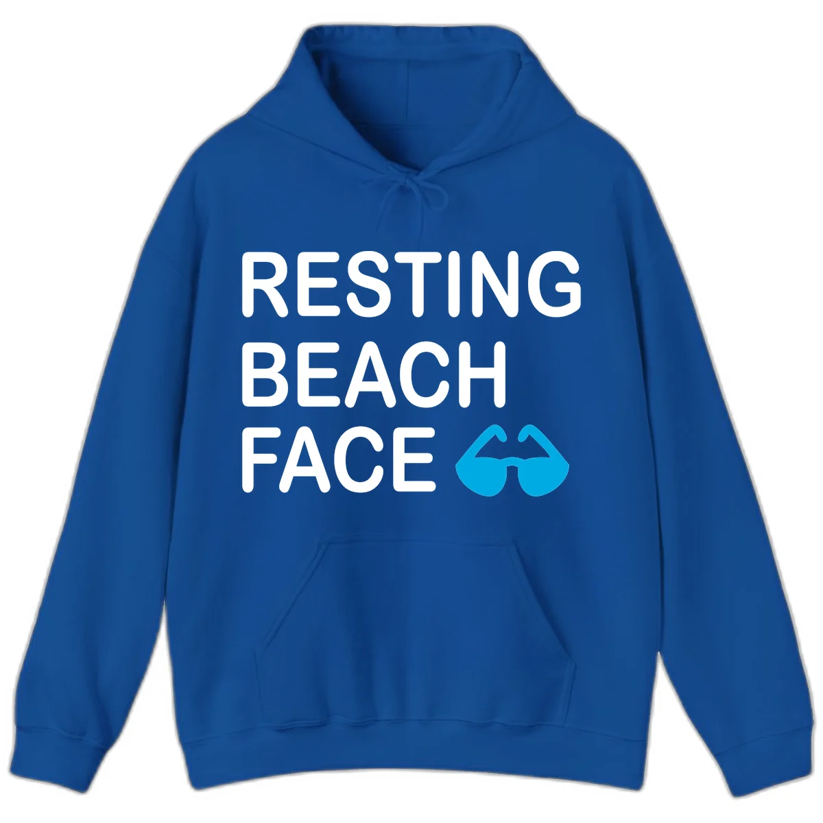 Resting Beach Face Hooded Sweatshirt in Royal