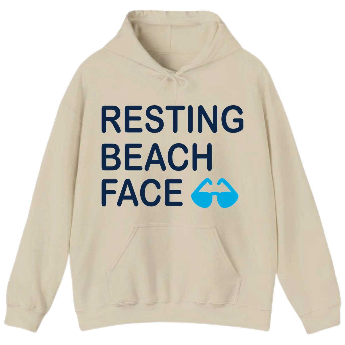 Resting Beach Face Hooded Sweatshirt in Sand