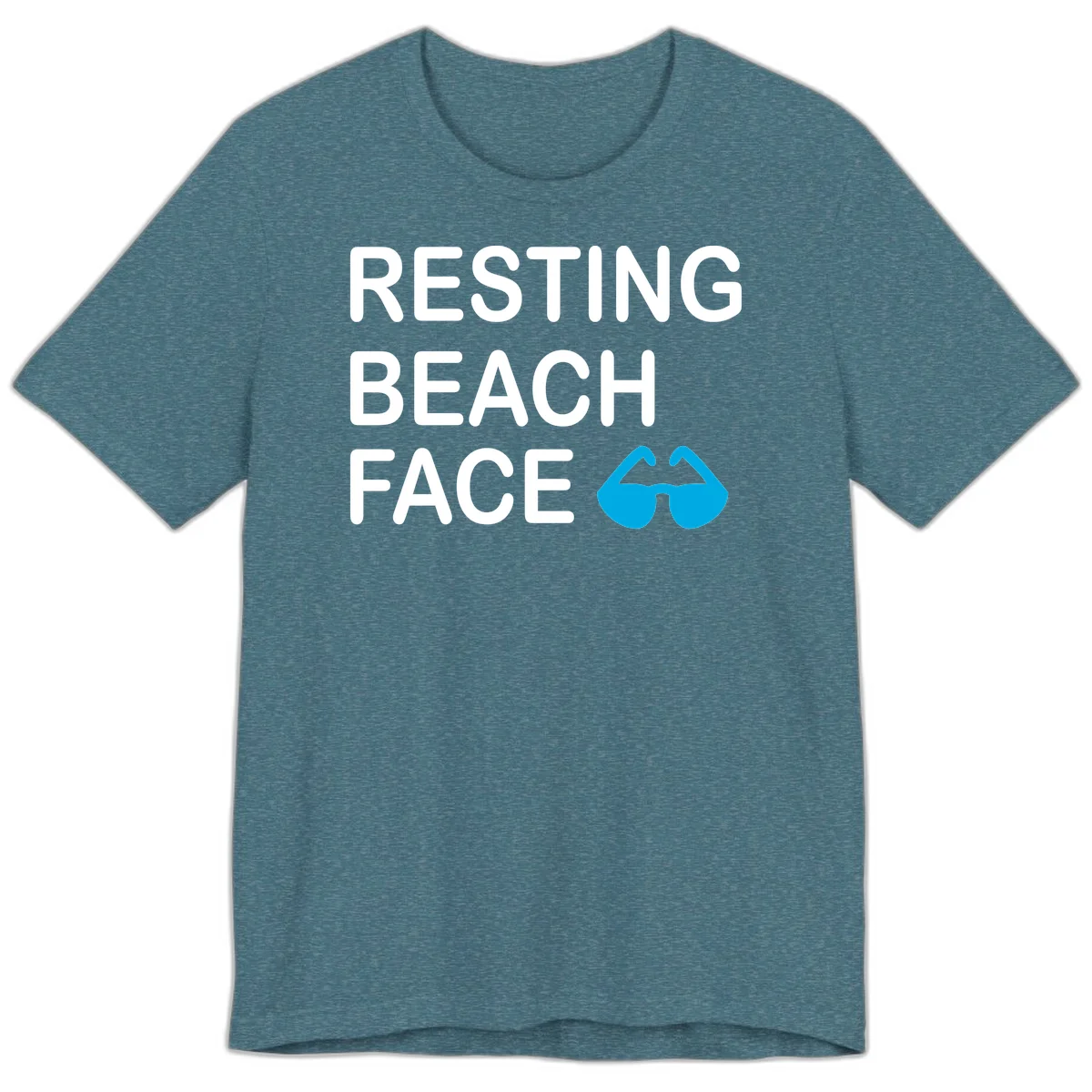 Resting Beach Face Premium T-Shirt in Heather Deep Teal