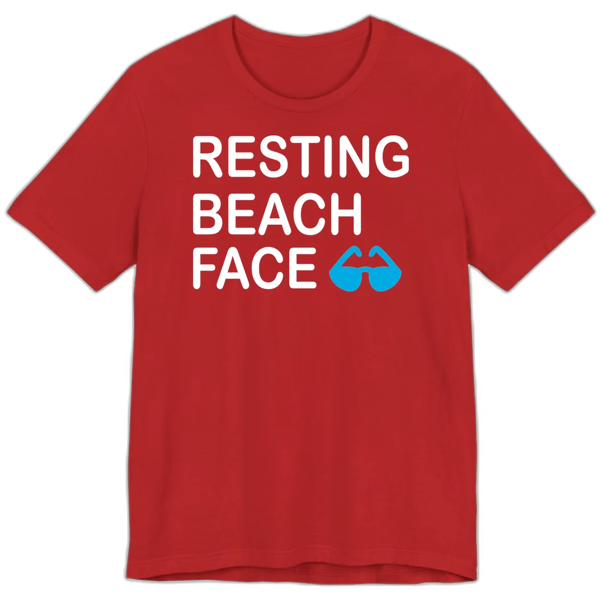 Resting Beach Face Premium T-Shirt in Red