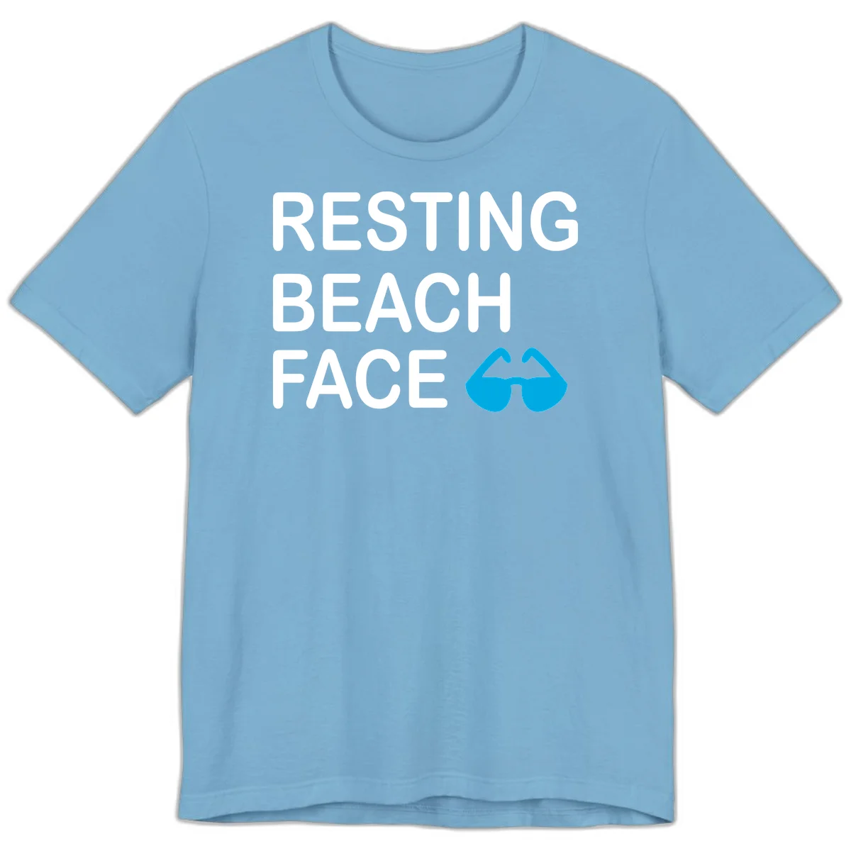 Resting Beach Face Premium T-Shirt in Ocean Blue