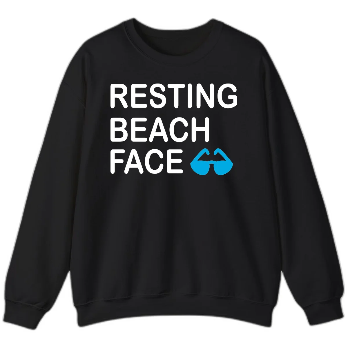 Resting Beach Face Crewneck Sweatshirt in Black
