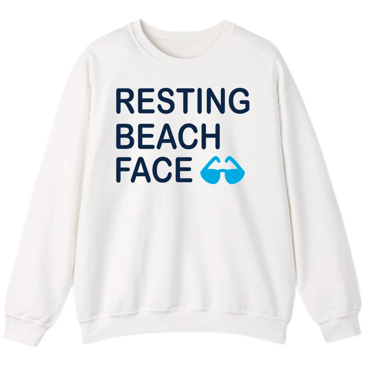 Resting Beach Face Crewneck Sweatshirt in White