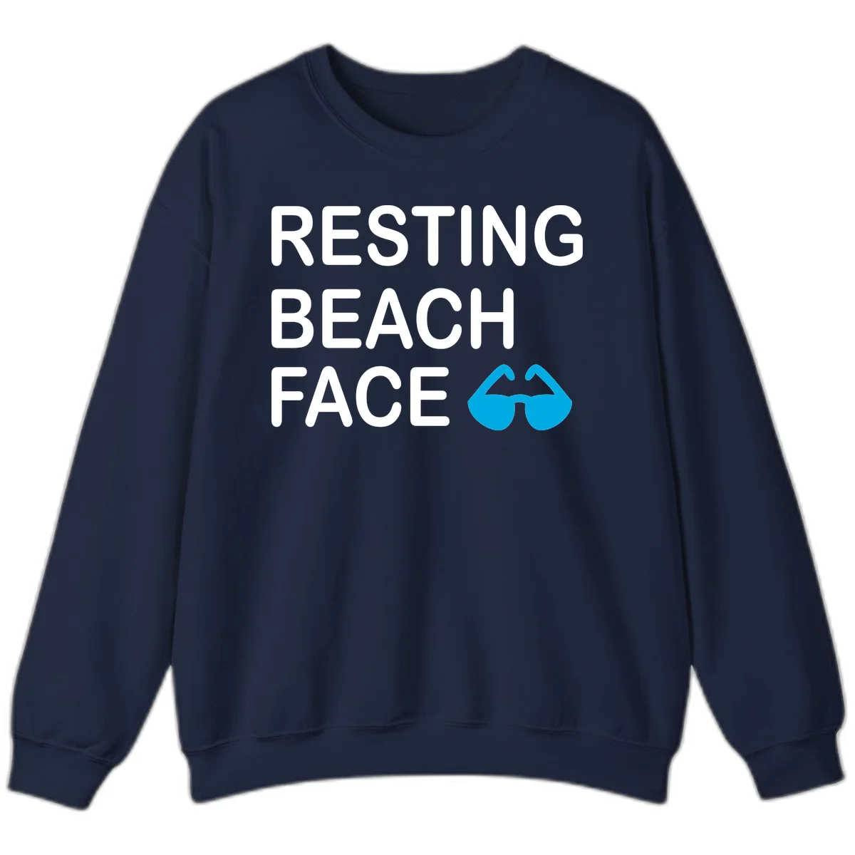 Resting Beach Face Crewneck Sweatshirt in Navy