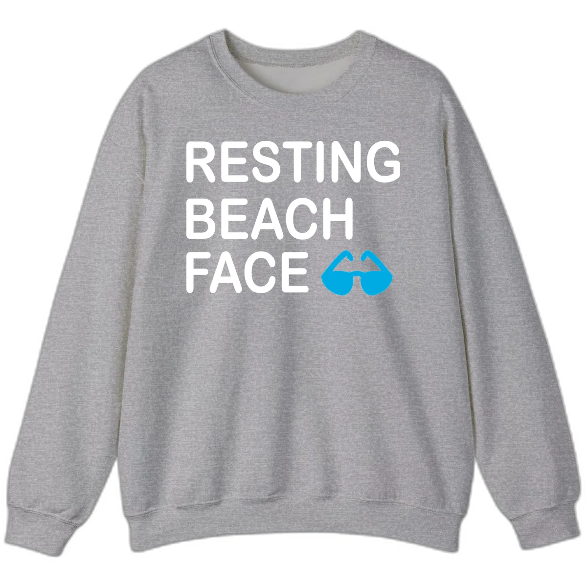 Resting Beach Face Crewneck Sweatshirt in Sport Grey