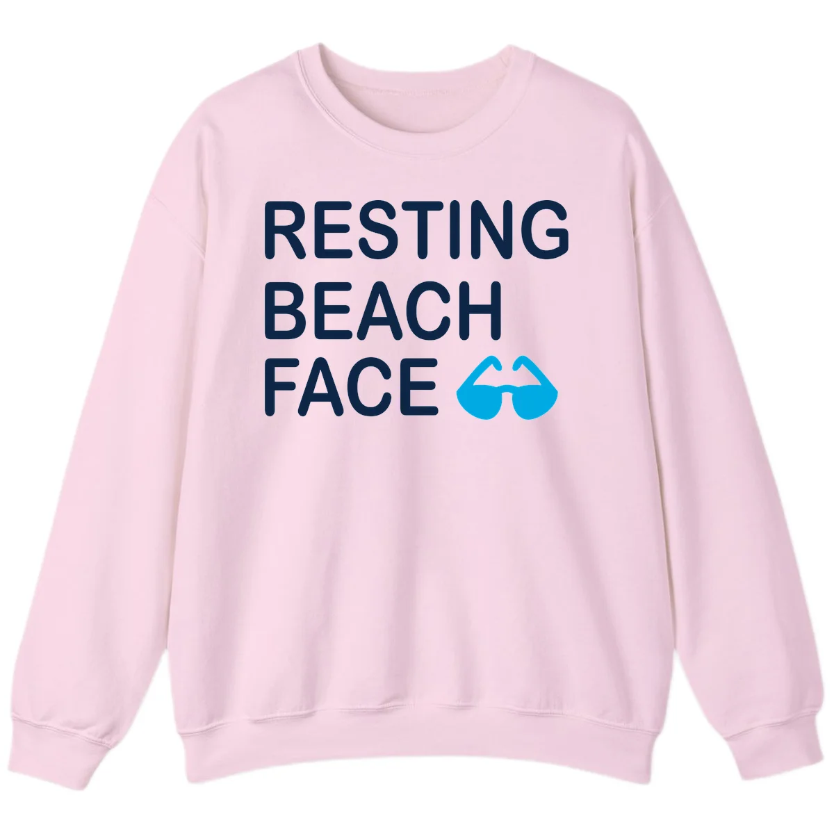 Resting Beach Face Crewneck Sweatshirt in Light Pink