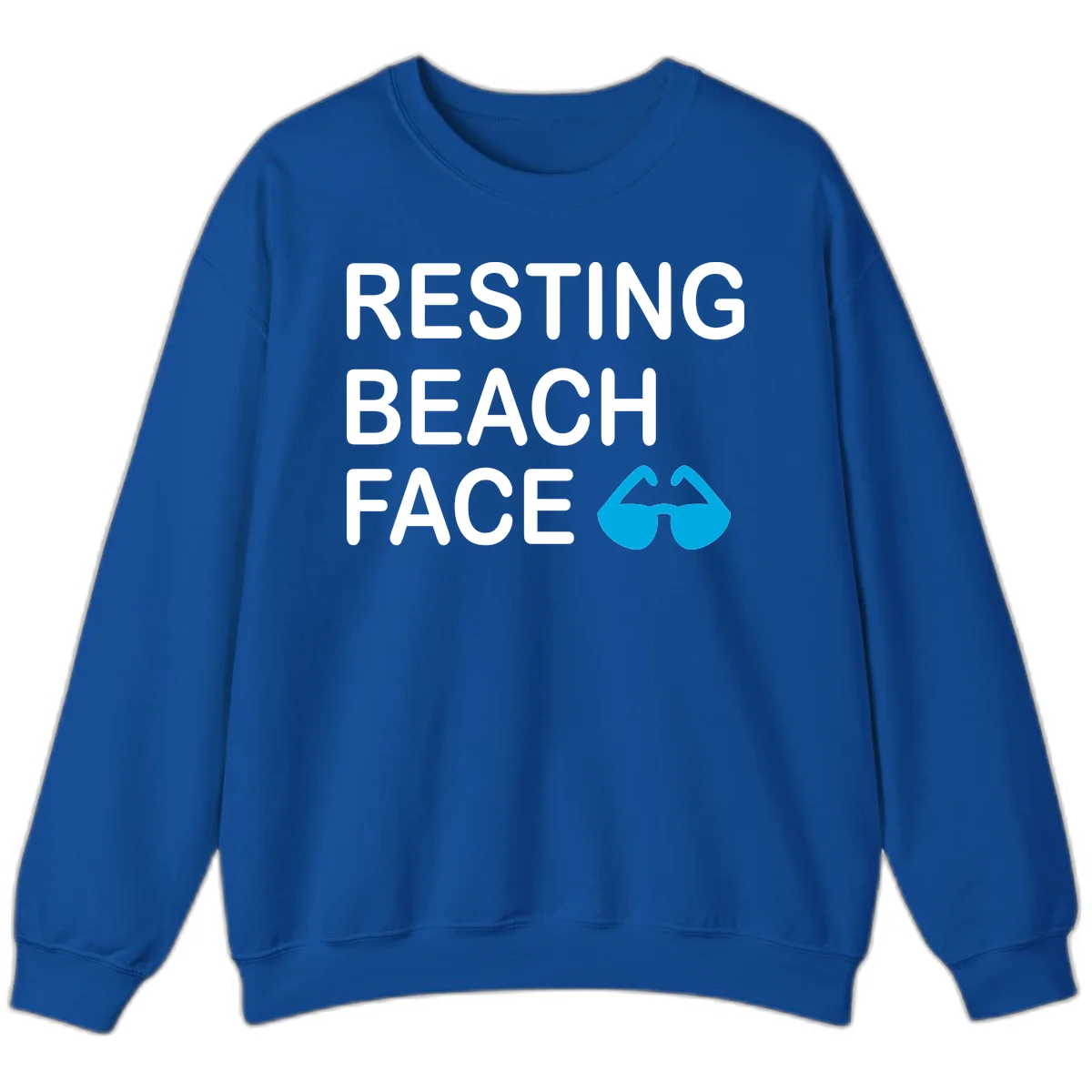 Resting Beach Face Crewneck Sweatshirt in Royal