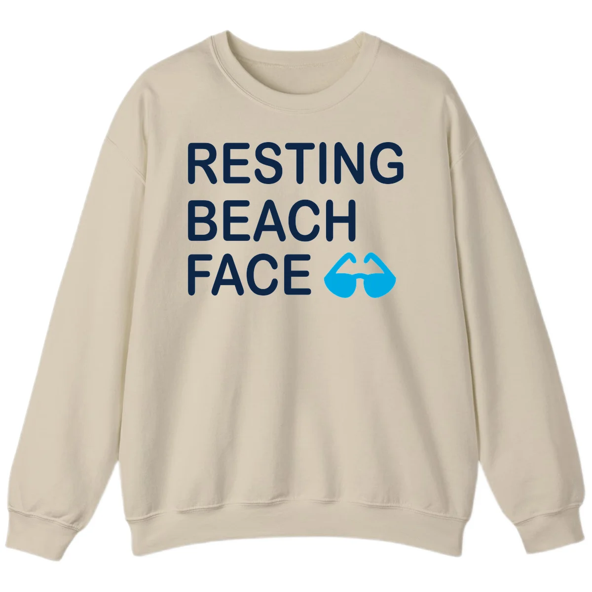 Resting Beach Face Crewneck Sweatshirt in Sand
