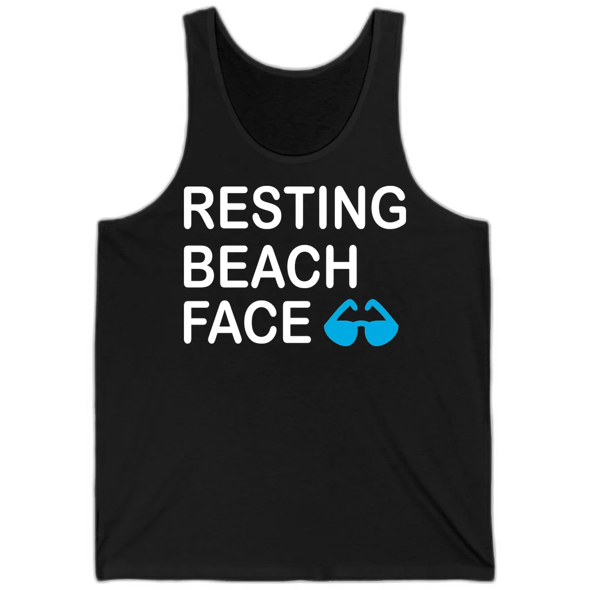 Resting Beach Face Tank Top in Black