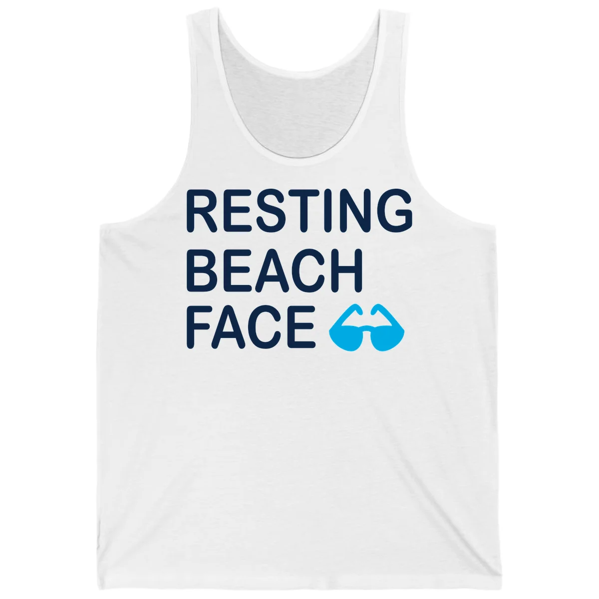 Resting Beach Face Tank Top in White