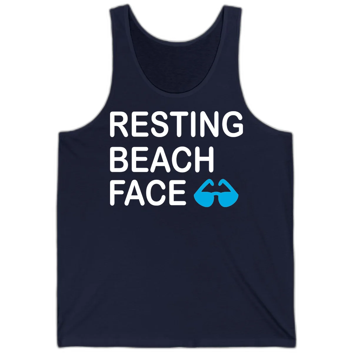 Resting Beach Face Tank Top in Navy