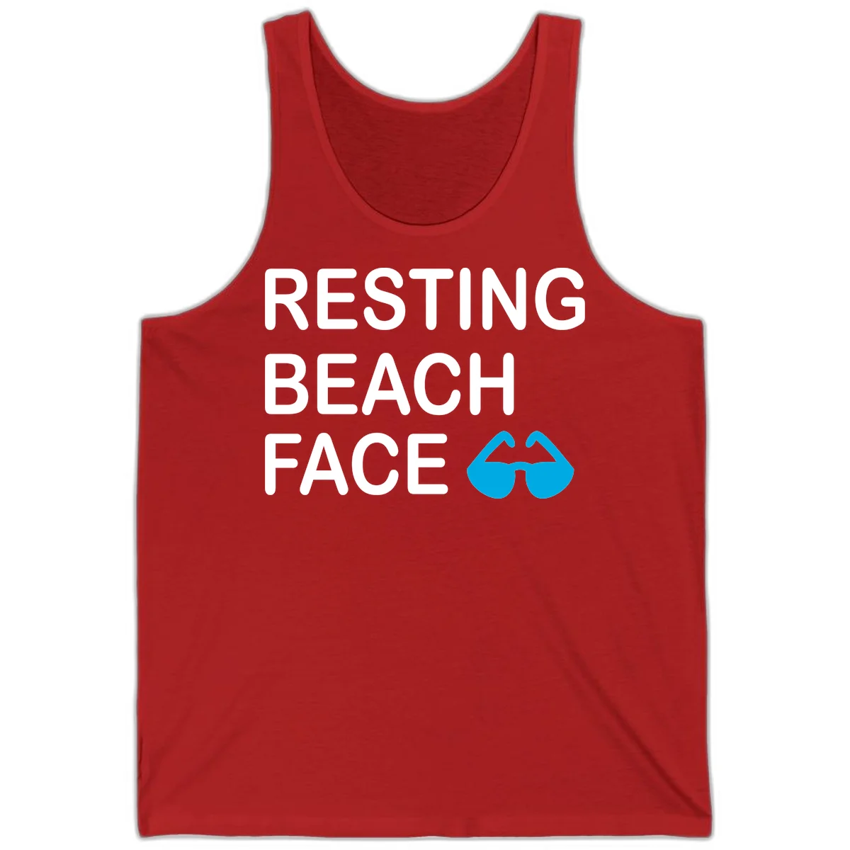 Resting Beach Face Tank Top in Red