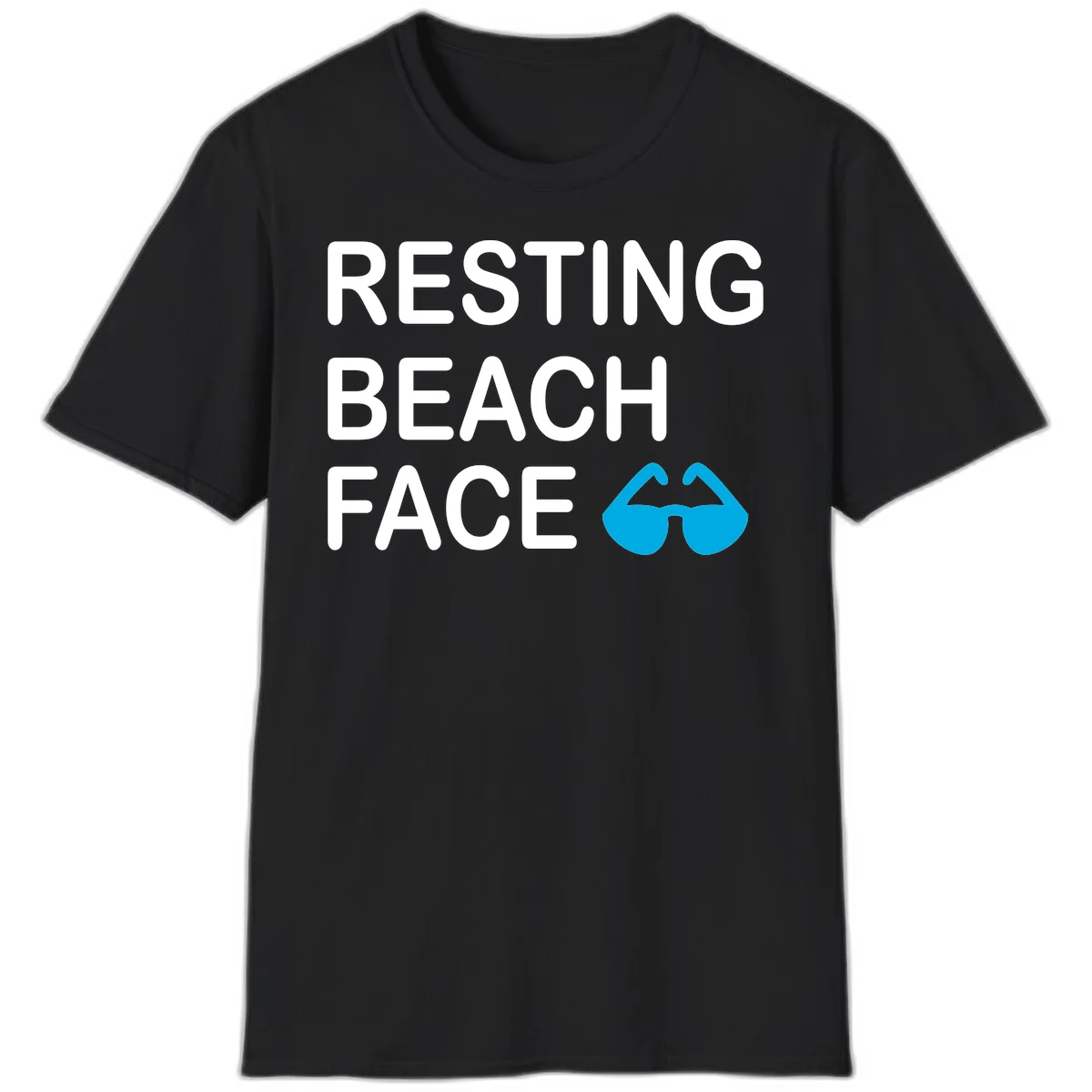 Resting Beach Face T-Shirt in Black