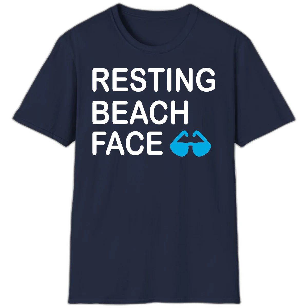 Resting Beach Face T-Shirt in Navy