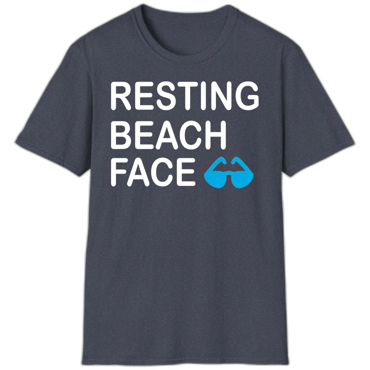 Resting Beach Face T-Shirt in Heather Navy