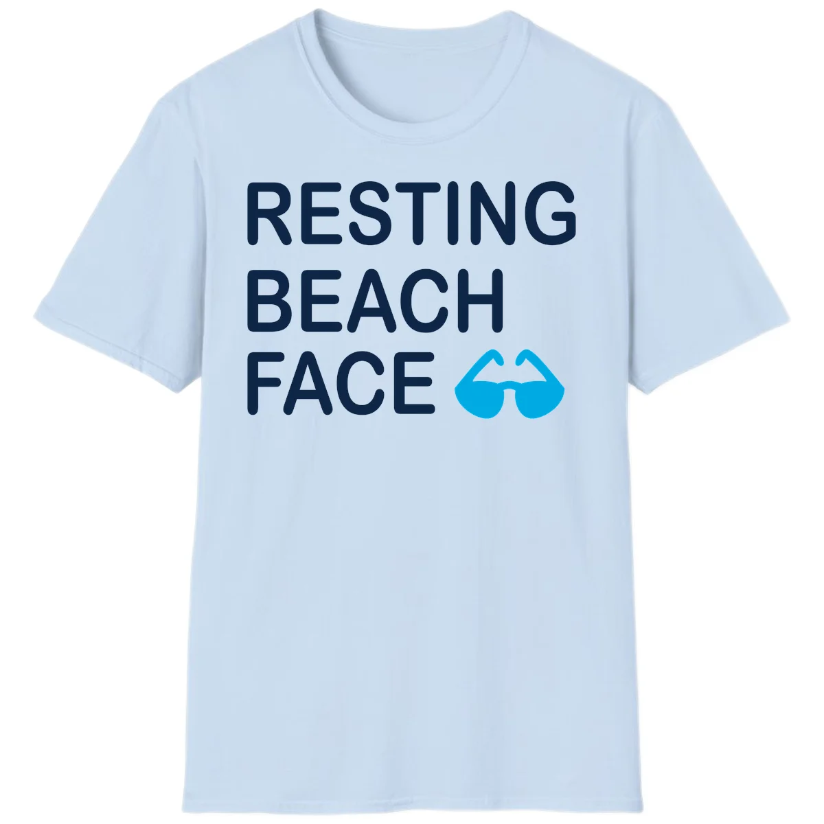 Resting Beach Face T-Shirt in Light Blue