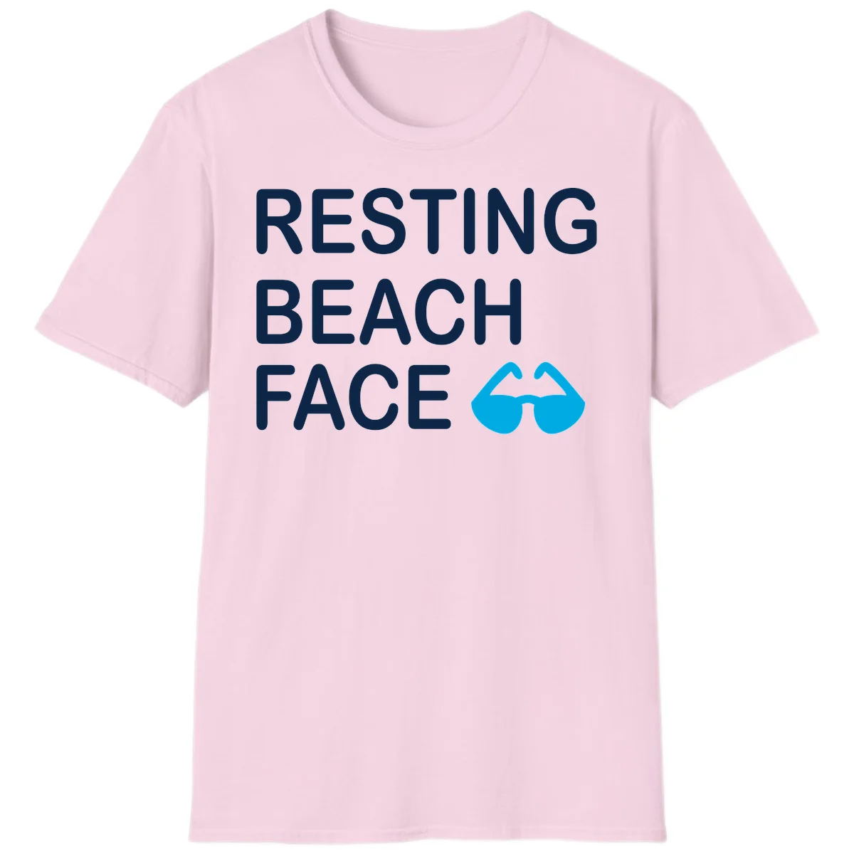 Resting Beach Face T-Shirt in Light Pink