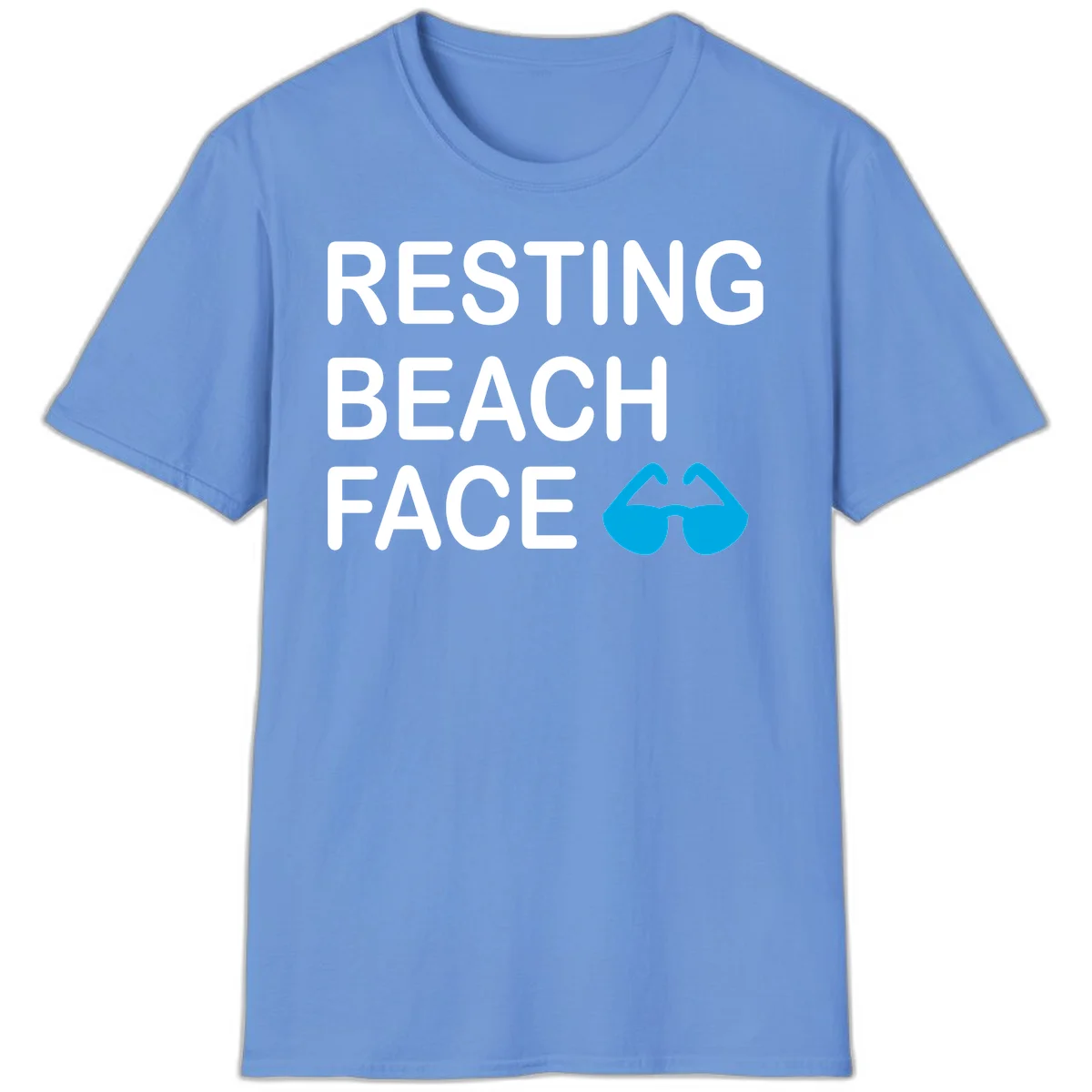 Resting Beach Face T-Shirt in Carolina Blue