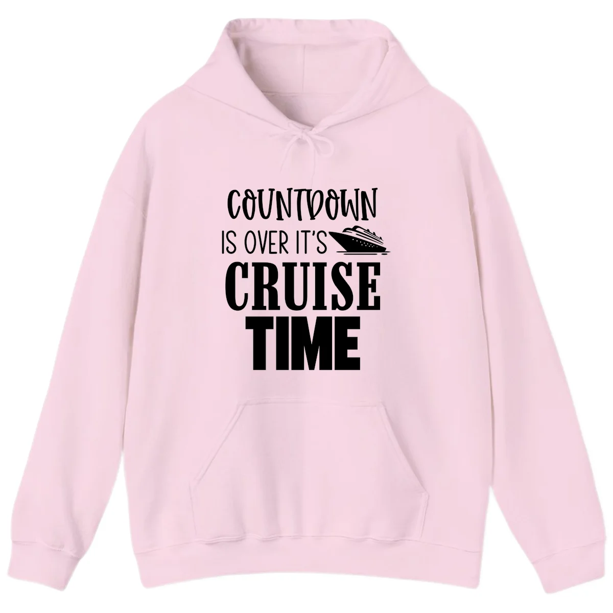 Countdown Is Over It's Cruise Time Hoodie in Light Pink