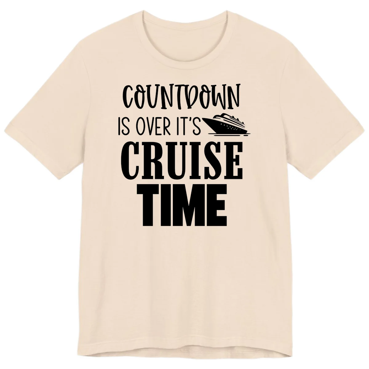 Countdown Is Over It's Cruise Time Premium T-Shirt in Soft Cream