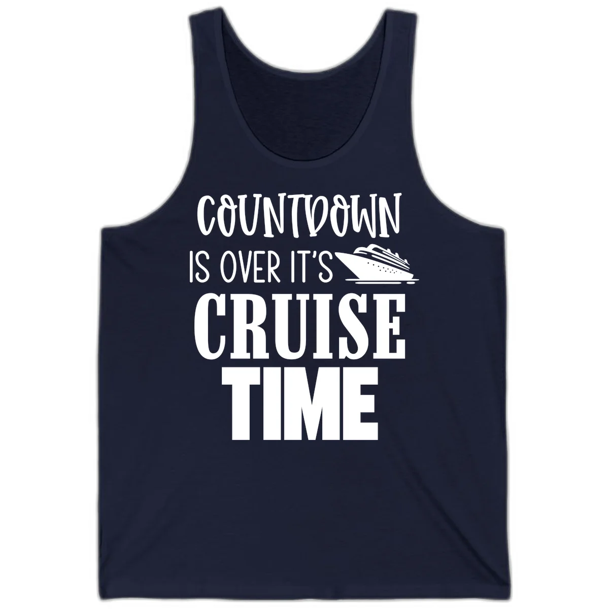 Countdown Is Over It's Cruise Time Tank in Navy