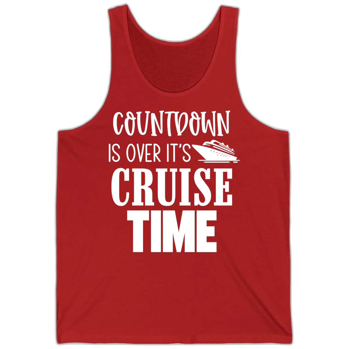 Countdown Is Over It's Cruise Time Tank in Red
