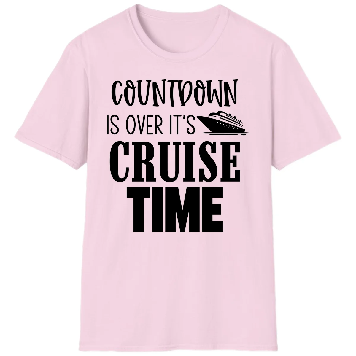 Countdown Is Over It's Cruise Time T-Shirt in Light Pink