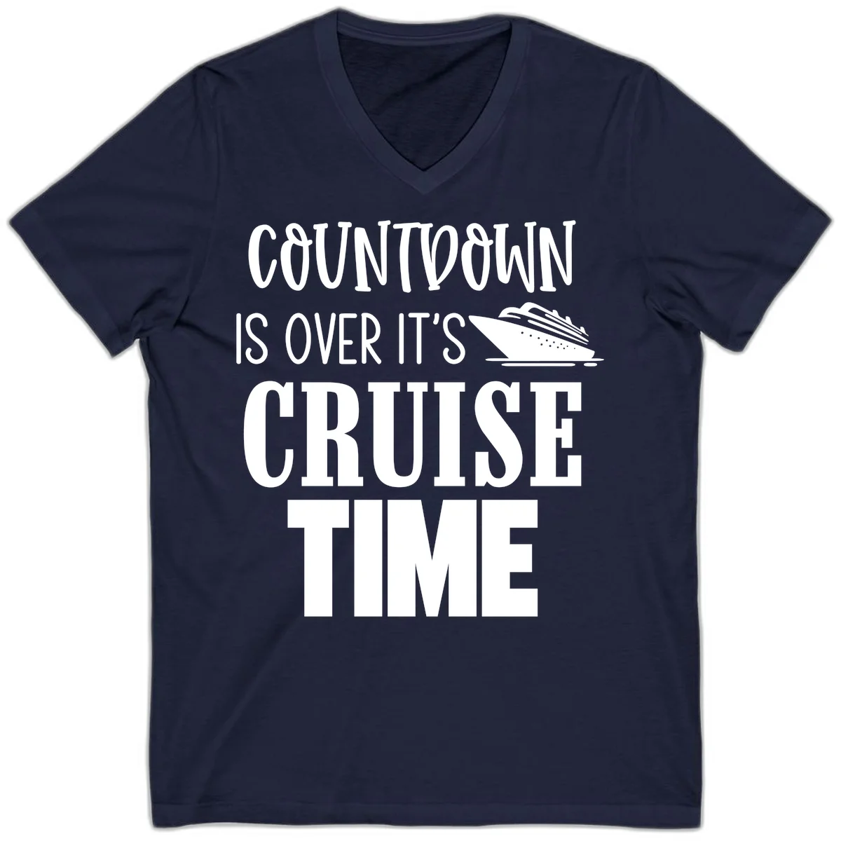 Countdown Is Over It's Cruise Time V-Neck in Navy
