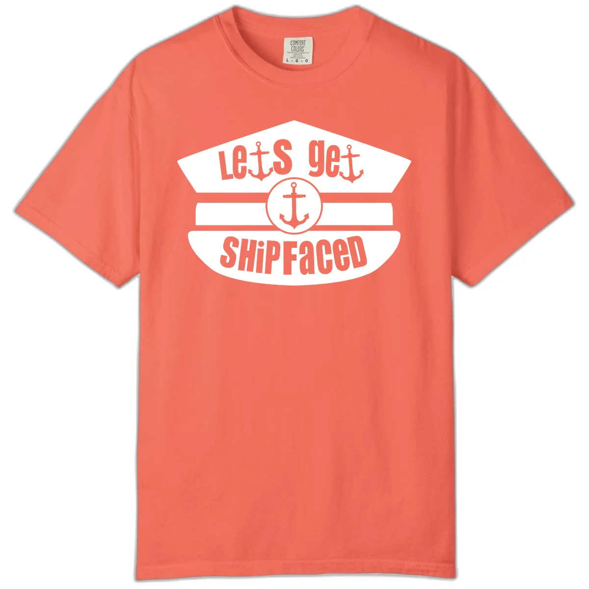 Let's Get Shipfaced Comfort Color T-Shirt in Bright Salmon