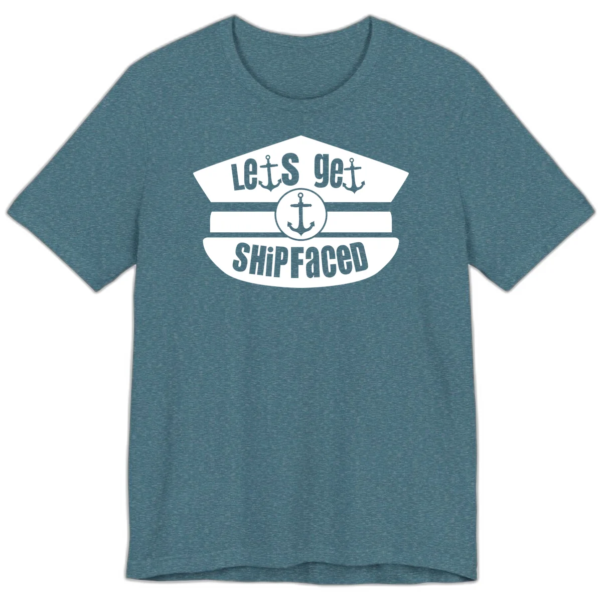 Let's Get Shipfaced Vintage Funny Cruise Premium T-Shirt in Heather Deep Teal