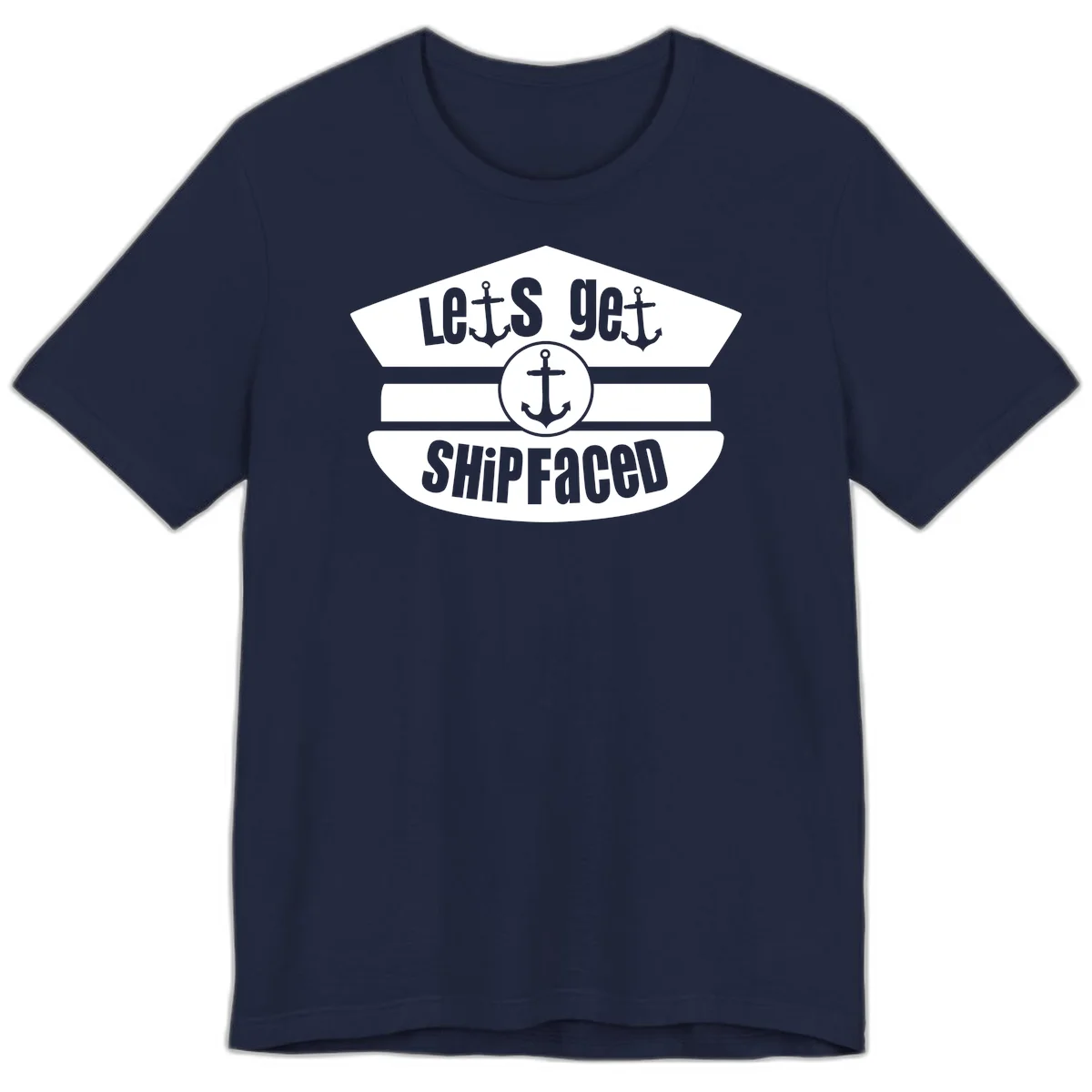 Let's Get Shipfaced Vintage Funny Cruise Premium T-Shirt in Navy