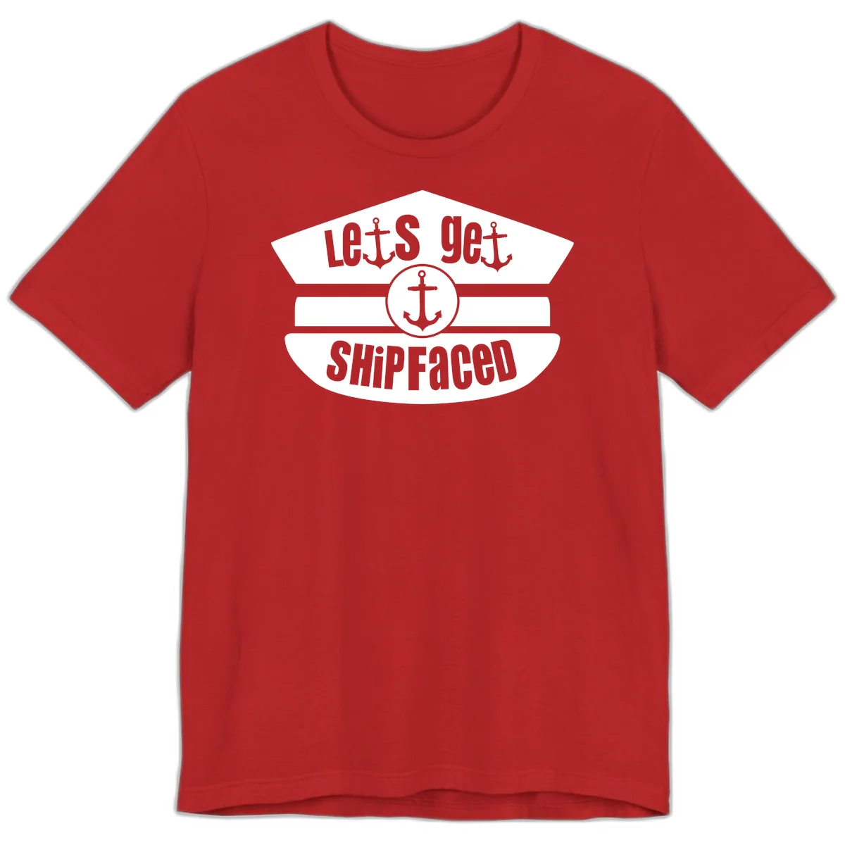 Let's Get Shipfaced Vintage Funny Cruise Premium T-Shirt in Red