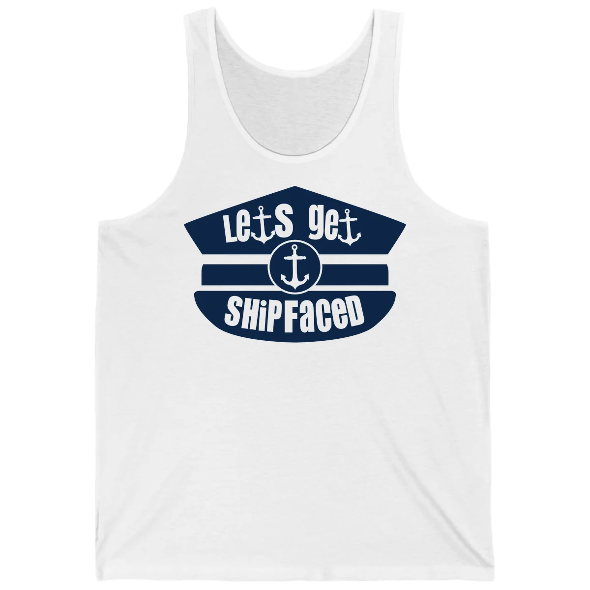 Let's Get Shipfaced Funny Cruise Tank Top in White