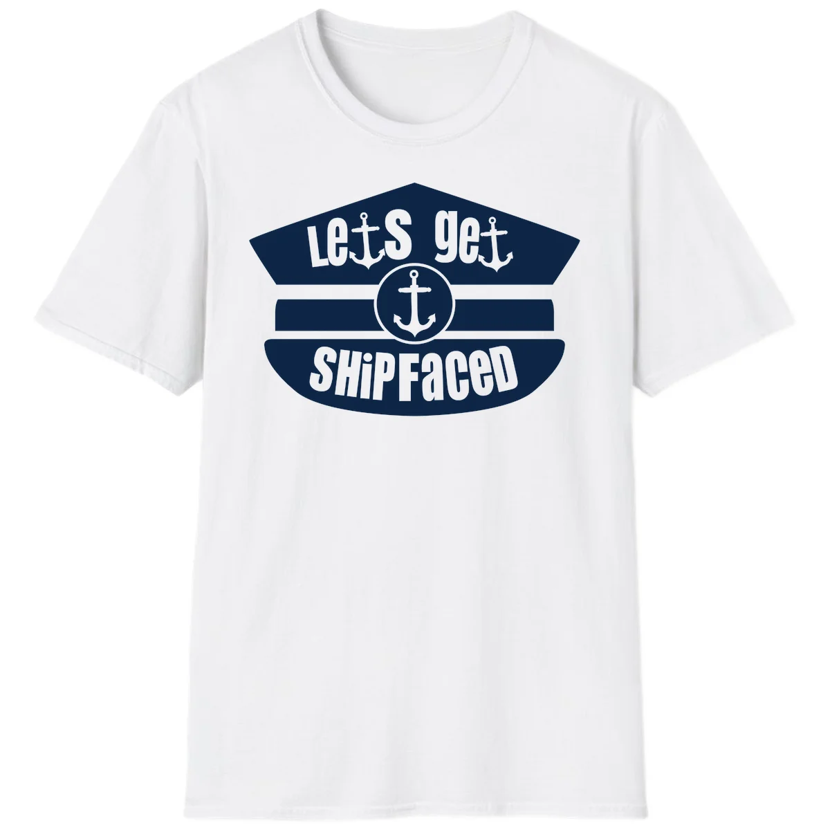 Let's Get Shipfaced Funny Cruise Vacation T-Shirt in White
