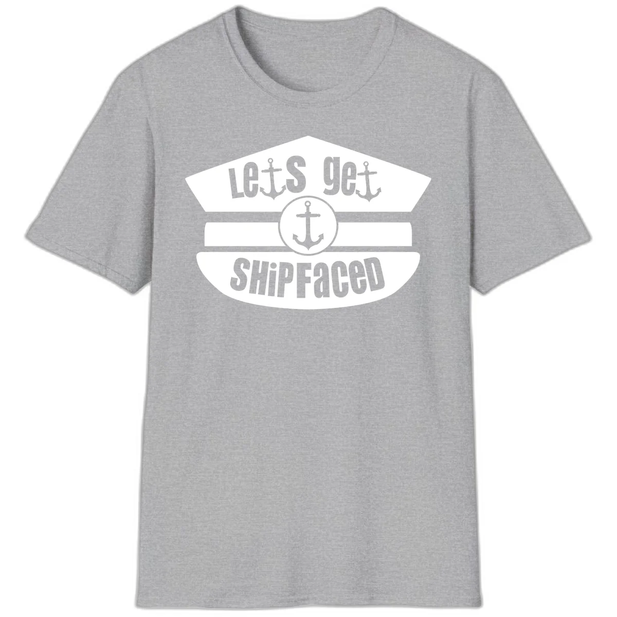 Let's Get Shipfaced Funny Cruise Vacation T-Shirt in Sport Grey