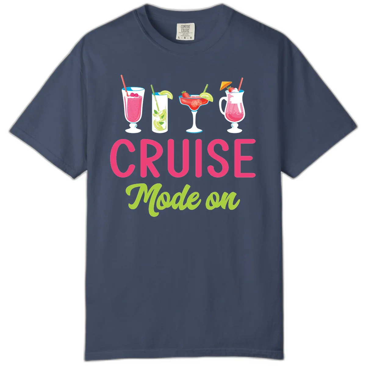 Cruise Mode On Comfort Colors Tropical T-Shirt in Midnight