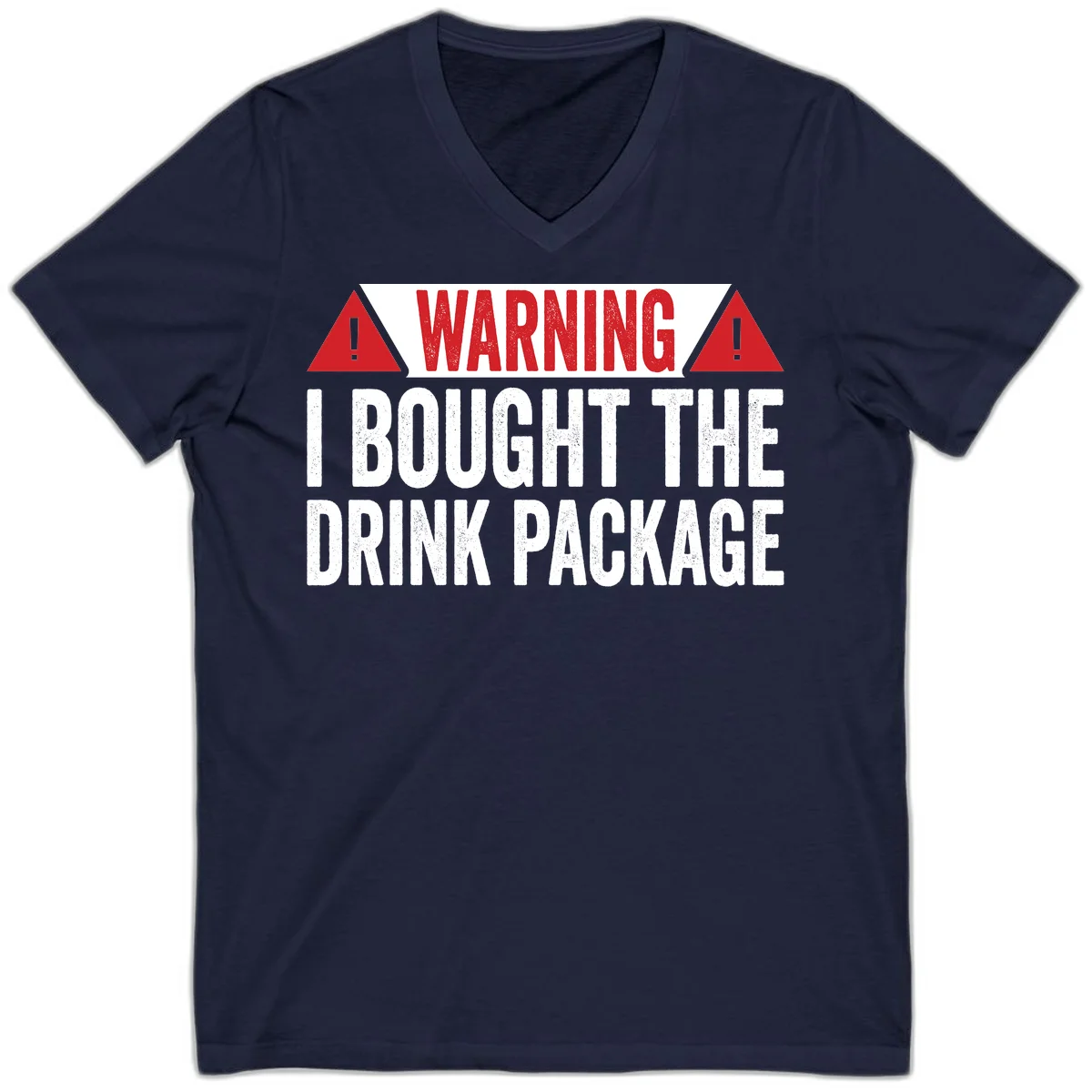 I Bought The Drink Package V-Neck in Navy