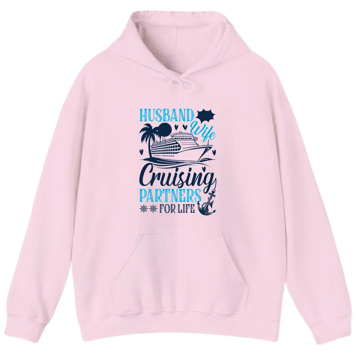 Husband Cruising Partners For Life Hoodie in Light Pink
