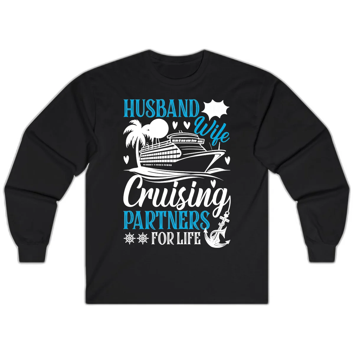 Husband Cruising Partners For Life Long Sleeve in Black
