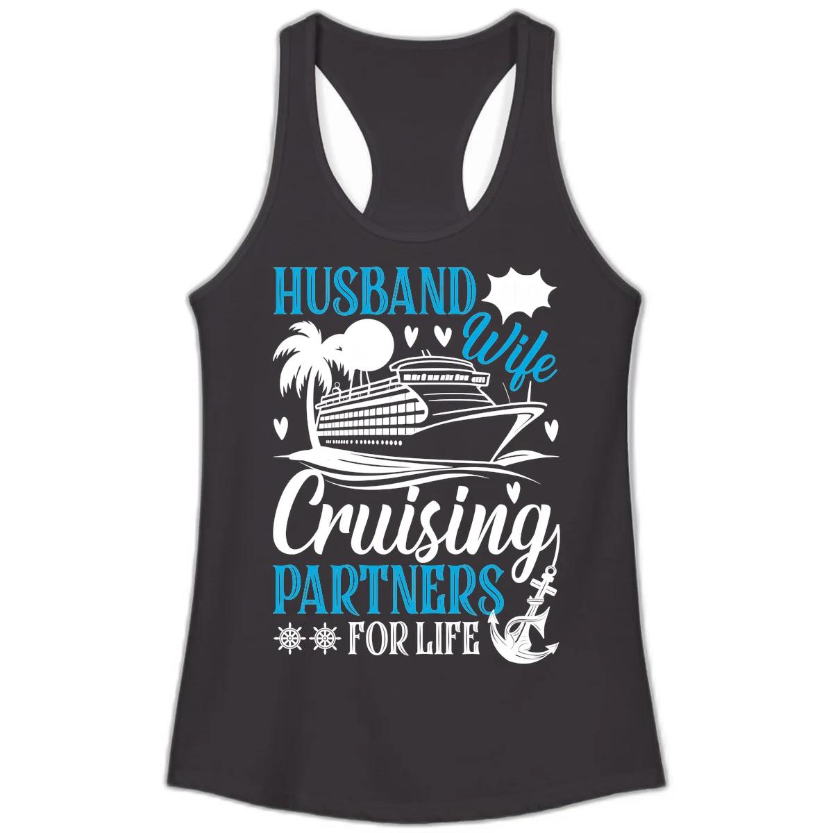Husband Cruising Partners For Life Ladies Tank in Black