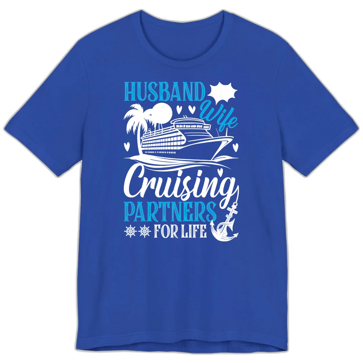Husband Cruising Partners For Life Premium T-Shirt in True Royal