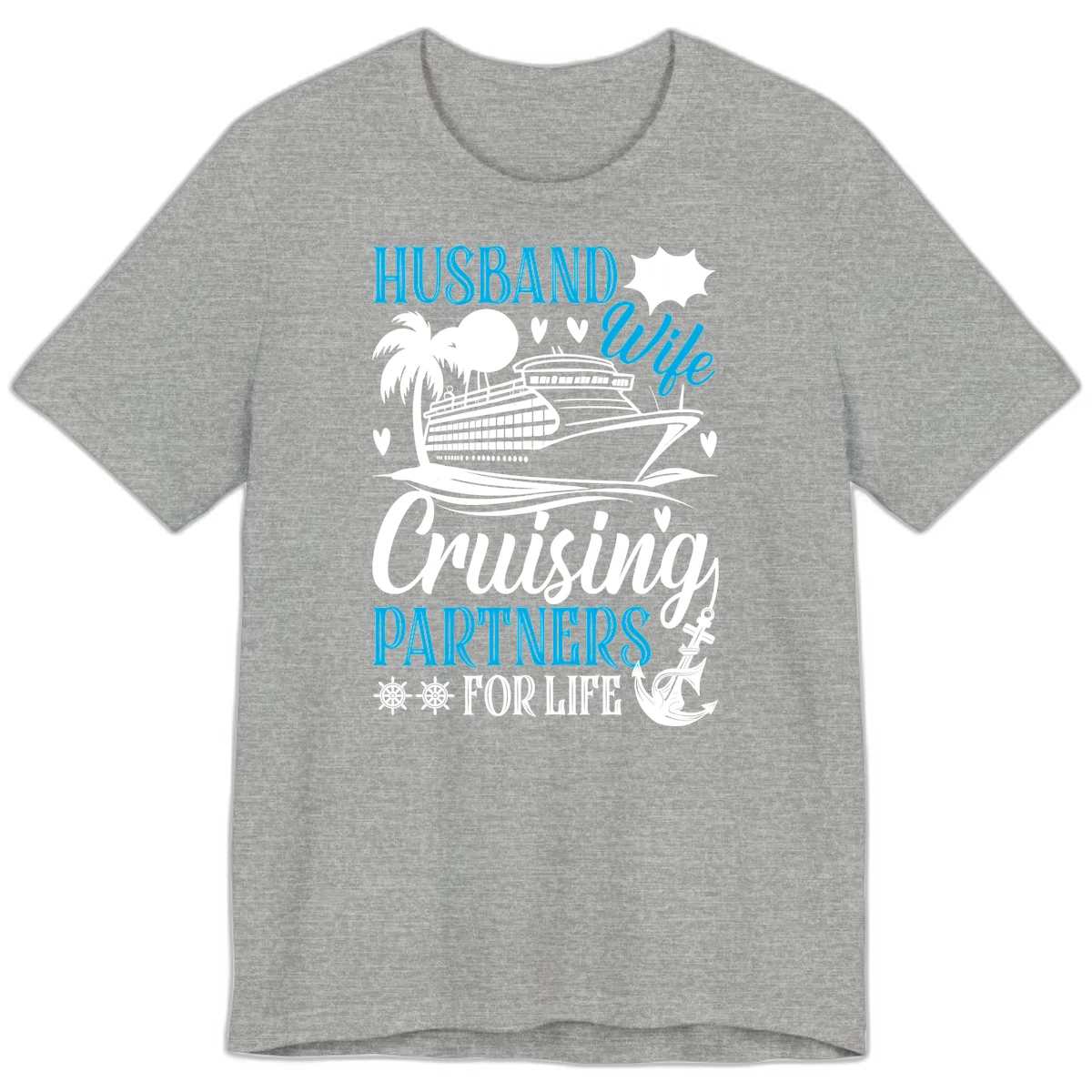 Husband Cruising Partners For Life Premium T-Shirt in Athletic Heather