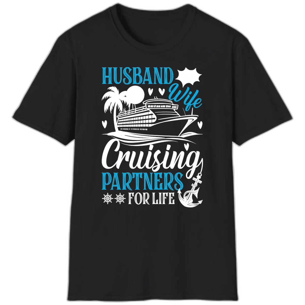 Husband Cruising Partners For Life T-Shirt in Black